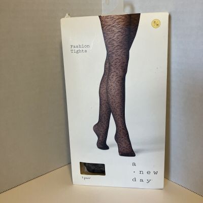 Women’s A New Day Black Fashion Tights Floral Lace Size S/M NEW